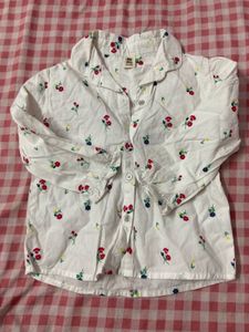 Cute Floral Print Button-Up Shirt
