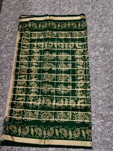 Elegant Beige Saree with Green Border