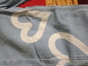 Cute Heart Print Light Wash Jeans