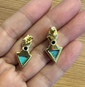 Real Turquoise &amp; Lapis Lazuli Gemstone Earrings