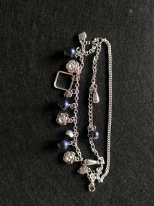 Charm Bracelet with Blue Pearls