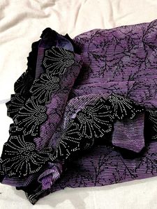 Purple Saree with Black Border