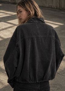 Black Denim Cropped Jacket