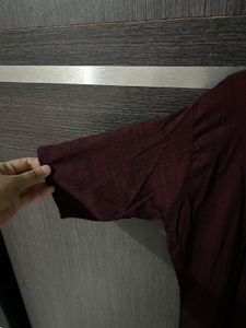 Maroon Kurta with Golden Embroidery | long kurti