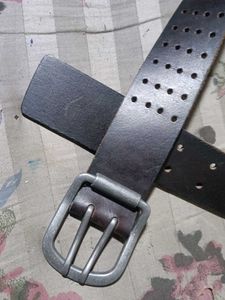 Leather Belt with Unique Buckle