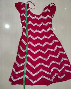 Beautiful pink Kurta with White Zigzag Pattern