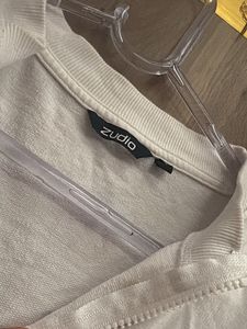 Cream Zip-Up Cropped Jacket