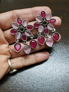 Beautiful And Charming Semi-precious Stone Brass Earrings 👌👌👌👌😊