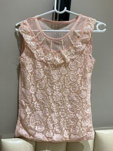 Elegant Pink Lace Top