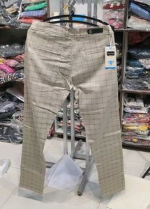 Checked Beige Pants