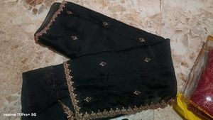 Elegant Black Saree with Embellished Blouse