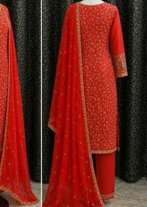 Red Kurta Set with Dupatta