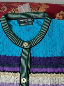 Monte Carlo Brand new Colorful Striped Cardigan