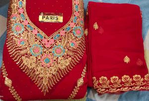 Elegant Red Embroidered Salwar Kameez Set