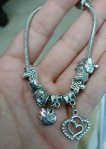 Pandora Inspired Charm Bracelet with Hea