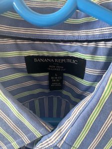 Banana Republic Blue Striped Men's Shirt