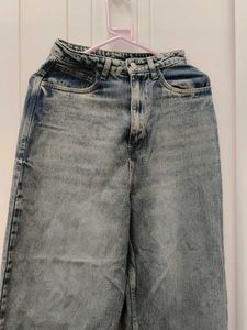 Vintage Wash Wide Leg Jeans