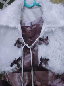 Girls' Party Dress with Faux Fur Jacket