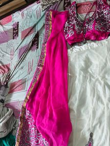 Pink Embroidered Lehenga Choli Size S to
