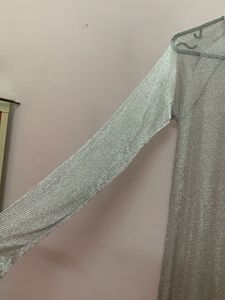 Zara Sparkling Silver Maxi Dress