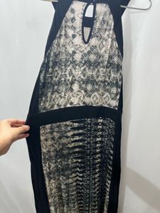 Stylish Black &amp; White Patterned Dress