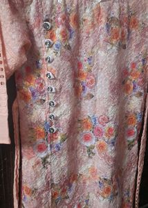 Floral Print Kurti with Delicate Details For Girls