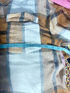 SHEIN Cozy Plaid Flannel Shacket jacket