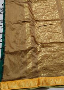 Elegant Silk Saree with Gold Motifs
