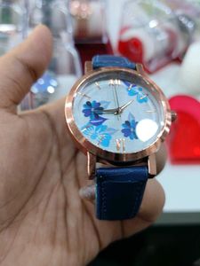 Elegant Floral Blue Watch