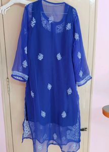 Blue Chikankari Kurta with Inner
