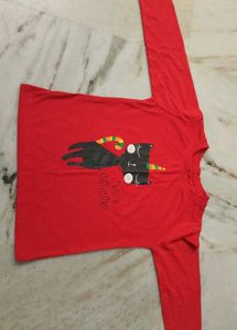 Red Catcorn Long Sleeve T-Shirt