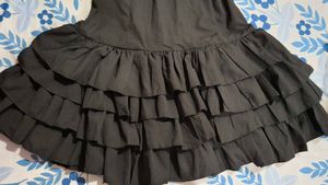 Black Fit and Flare Ruffle Hem Mini Dress Curve &amp;