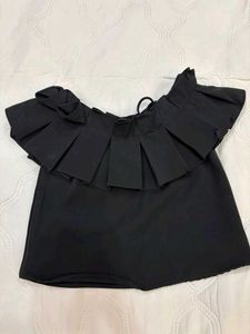 Chic Black Off-Shoulder Ruffle Top