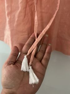 💖 Peach Cotton Tunic for Girls | Delicate Floral