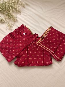 Elegant Maroon Kurta Set with Dupatta