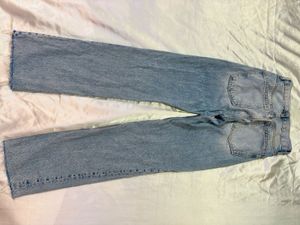 Light Wash High-Waisted Straight Leg Jeans