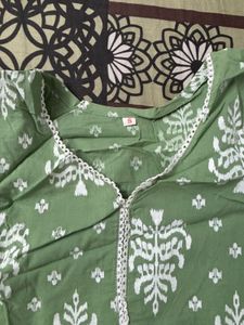 Green Printed Kurta