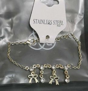 Gold-tone Bow Crystal Bracelet