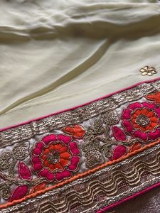 Elegant Yellow Embroidered Saree