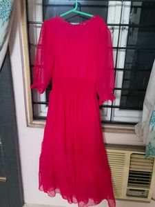 Vibrant Pink Georgette Dress