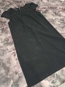 Zara Elegant Black Lace Detail Dress