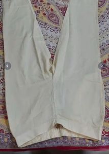 Elegant Cream Palazzo Pants with Lace Detail