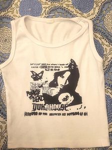 Graphic Print Cropped Tank Top
