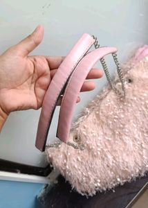 Pink Fluffy Clutch Bag