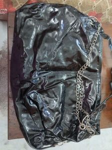 Chic Black Patent Hobo Bag