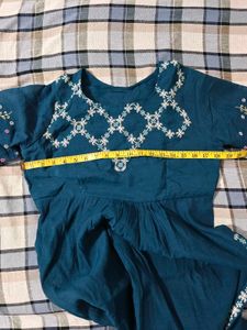 Beautiful Embroidered Teal Kurta