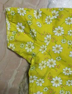 Mint Yellow Kurta with Designer Neck (Size 34)