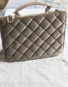 Combo of Quilted Velvet Handbag and pretty necklac