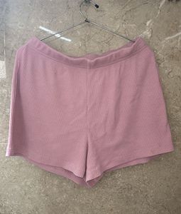 Cute Casual Ribbed Pink Shorts