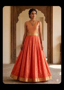 Stunning Orange Ethnic Gown
